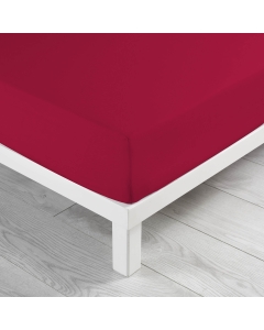 Drap housse 2 personnes 140 x 190 x 30 cm coton bio Biolina Bordeaux