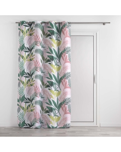 Rideau a oeillets 140 x 260 cm polyester imprimé Assana Rose