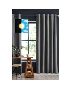 rideau occultant 140 x 280 cm grande hauteur Obscure Anthracite