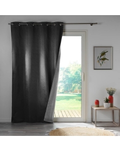 Lot de 4 rideaux à œillets occultants, thermiques et phoniques 140 x 260 cm - Darko Anthracite