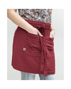 Tablier serveur gaze de coton 45 x 80 cm Gaia Bordeaux