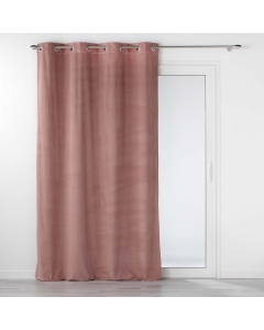 Rideau tamisant à oeillets 140 x 260 cm velours reflief Velouriane Rose