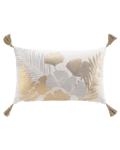 Coussin dehoussable + pompon 30 x 50 cm coton/polyester Melisse