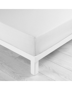 Drap-housse 2 personnes 160 x 200 cm en microfibre unie - Modèle Oscar Blanc