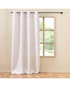 Rideau a oeillets 140 x 260 cm polyester imprimé metallisé Piana Naturel