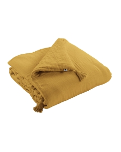 Edredon gaze de coton 150 x 150 cm Jaune safran