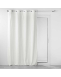 Rideau tamisant à oeillets 140 x 260 cm velours reflief Velouriane Blanc