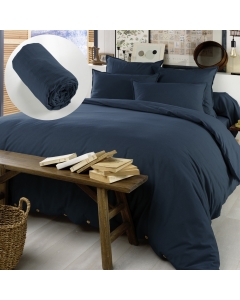 Pack Housse de couette chaude en flanelle 260 x 240 cm + drap housse 160x200 Candice Bleu