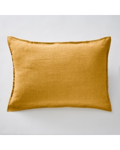 Taie d'oreiller 50 x 70 cm lin lavé soline miel Jaune