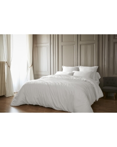 Housse de couette 240 x 220 cm bambou de satin 120 fils Salomé Blanc