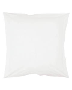 Taie d'oreiller volant plat 63 x 63 cm uni 57 fils lina  + point bourdon Blanche