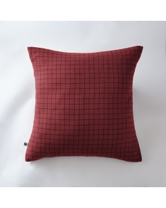 Taie d'oreiller gaze de coton tissée 60 x 60 cm gaïa mix Bordeaux