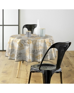 Nappe ronde (0) 160 cm pvc imprime merveille Naturel