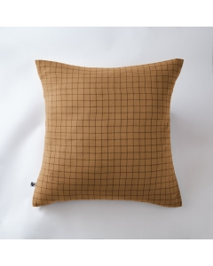 Taie d'oreiller gaze de coton tissée 60 x 60 cm gaïa mix Camel