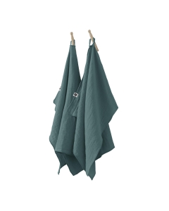 Lot de 2 essuie-mains gaze de coton 50 x 70 cm canard Bleu
