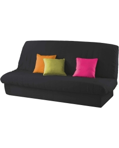 Housse clic clac 120 à 140 cm - 185 à 200 cm polyester uni essentiel Noir