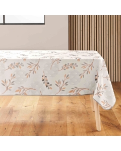 Nappe rectangle 150 x 240 cm polyester imprime manola Naturel