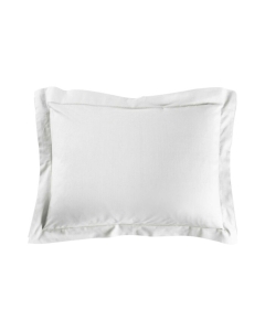 Taie d'oreiller 50 x 70 cm uni 57 fils lina  +point bourdon Blanc