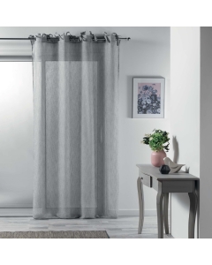 Voilage à nouettes 140 x 240 cm voile tissé Charlotte Gris