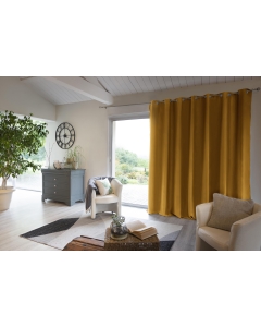 Rideau luxe baie vitrée occultant + isolant polaire L280 x H260 cm Inuit Jaune