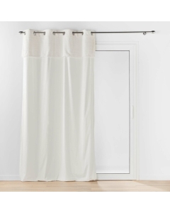 Rideau a oeillets 140 x 240 cm velours et imitation fourrure  Caresse Naturel