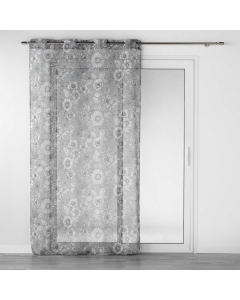 Panneau a oeillets 140 x 280 cm voile sable imprime milady Gris