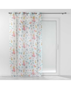 Panneau a oeillets 140 x 240 cm voile imprime transfert princesse licorne Blanc