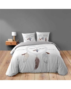 Housse de couette 240 x 220 cm coton 42 fils + 2 taies Happy dream