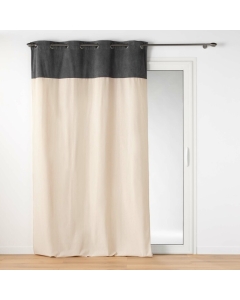 Rideau tamisant a oeillets 140 x 240 cm polycoton Tessa Anthracite