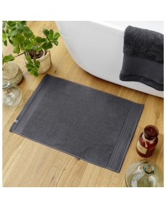Tapis de bain 50 x 70 cm coton 600 gr Garance Anthracite