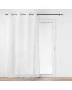 Voilage  oeillets 140 x 240 cm voile sable brodé metallisé odessa Blanc