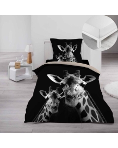 Pack parure de couette 140 x 200 cm 100% coton Coumba + drap housse 90 x 190 cm Blanc