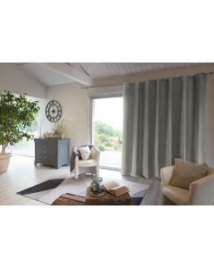 Rideau luxe baie vitrée occultant + isolant polaire L280 x H260 cm Inuit Gris clair