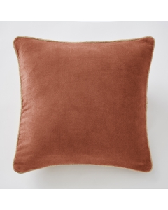 Coussin déhoussable 45 x 45 cm velours de coton césar terracotta Orange