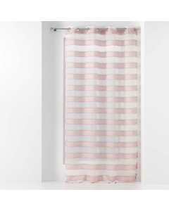 Voilage a oeillets 140 x 260 cm voile sablé fils coupés lalina Rose