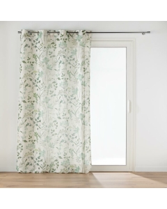 Rideau à œillets grande hauteur 140 x 280 cm en polyester/lin imprimé – Palmiflore