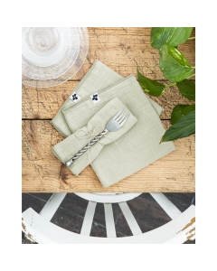 Lot de 3 serviettes gaze de coton 40 x 40 cm gaia vert d'eau Vert clair