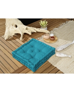 Coussin de sol 50 x 50 x 10 cm  Déperlant anti UV Bleu paon