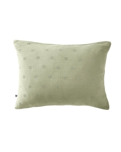 taie d'oreiller 50 x 70 cm gaze de coton gaïa boho eucalyptus