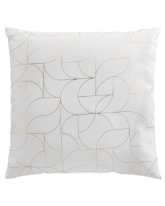 Coussin dehoussable compresse 60 x 60 cm polyester imp. metallise louxor Blanc