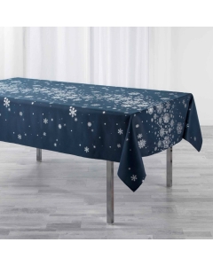 Nappe rectangle 150 x 300 cm polyester imprime metallise constellation Marine