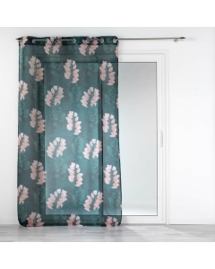 Voilage a oeillets 140 x 240 cm voile sablé imprimé Belline Emeraude