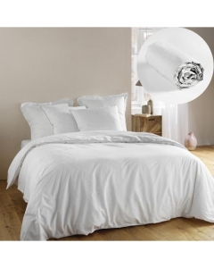 Élégance Pure - Ensemble housse de couette 240 x 220 cm Noémie + drap housse coton 57 fils
