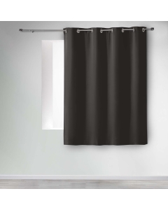 Rideau à œillets occultant uni petite hauteur 140 x 180 cm - Noir
