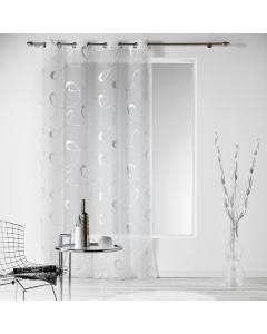 Panneau a oeillets 140 x 240 cm voile imprime argent infinity Blanc