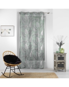 Voilage MAJOLICA a oeillets 140 x 240 cm voile sablé imprimé Menthe