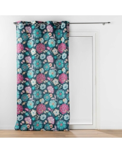 Rideau a oeillets 140 x 260 cm polyester imprime winteria Bleu