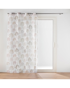 Voilage a oeillets 140 x 240 cm voile sable imprime Palmea Naturel