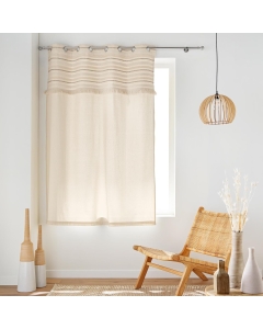 Rideau a oeillets petite hauteur 140 x 180 cm 100% coton Atlas Naturel