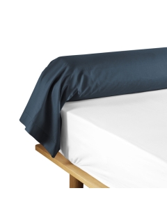 Taie de traversin 85 x 185 cm uni 57 fils lina  +point bourdon Bleu